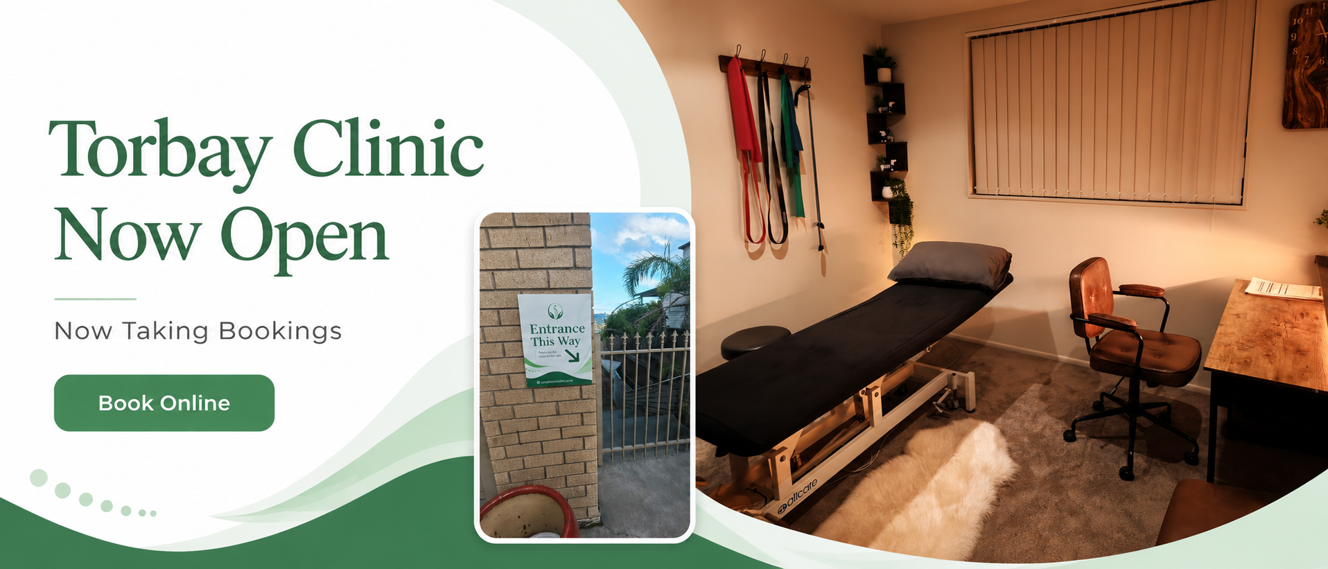 Torbay physio clinic now open at 29 Firth Road, Torbay. Now taking bookings. Book online.